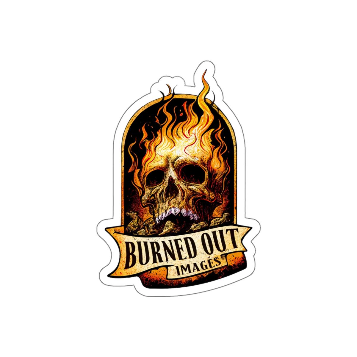 burned out images logo sticker