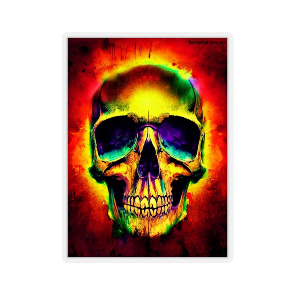 colorful skull sticker